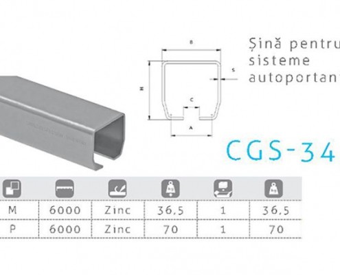CGS-345, feronerie, sina pentru sisteme autoportante