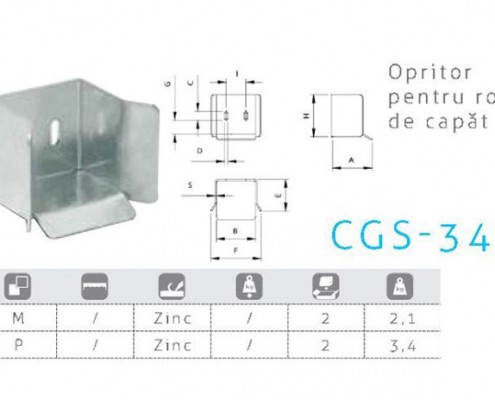 CGS-346, feronerie, opritor pentru rola