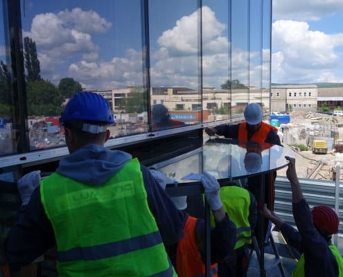 The Office, Cluj, Blasi, Usi automate rotative, usi sticla, cladire birouri