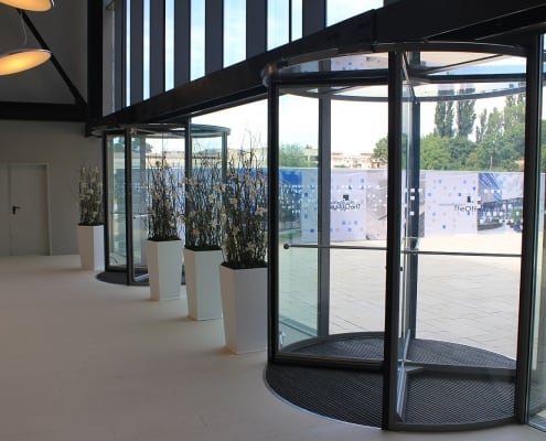 The Office, Cluj, Blasi, Usi rotative automate, usi sticla, cladire birouri, mentenanță uși carusel