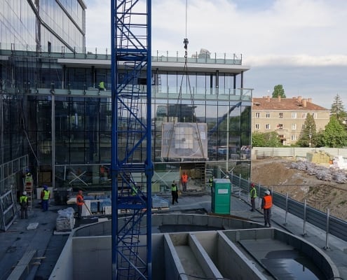 The Office, Cluj, Blasi, Usi automate rotative, usi sticla, cladire birouri