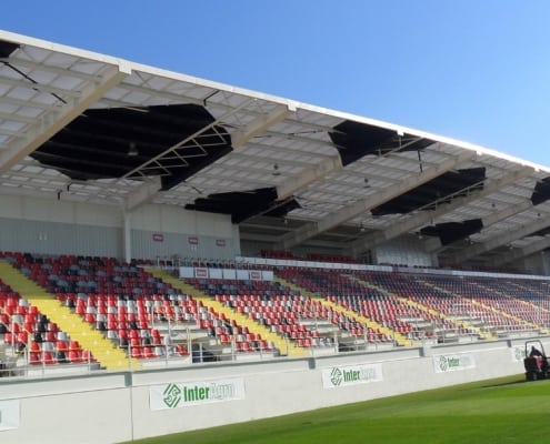 Policarbonat celular, Copertina Stadion Astra Giurgiu