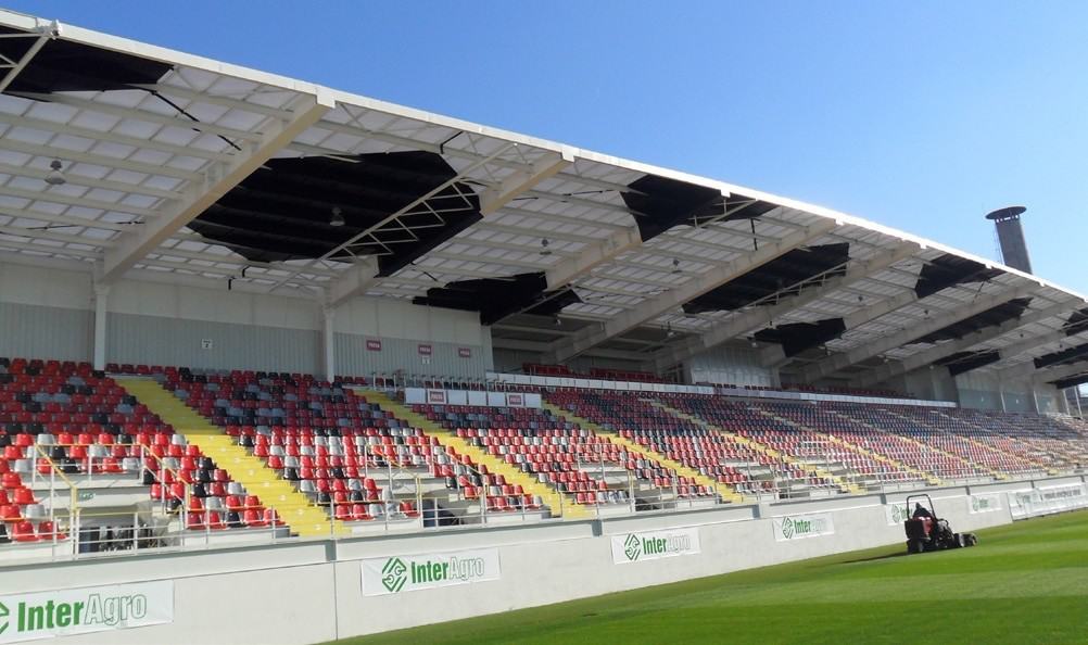 Policarbonat celular, Copertina Stadion Astra Giurgiu
