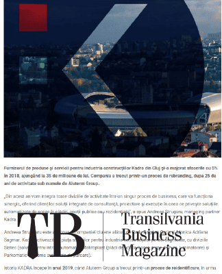 apariție KADRA în Transilvania Business