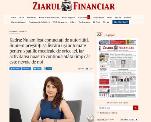 Veștile bune vin și de la Kadra în această perioadă și sunt comentate de Ziarul Financiar
