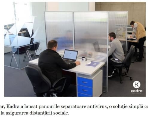 Kadra lansează panourile separatoare antivirus, o soluție inovatoare de protecție împotriva COVID-19, policarbonat